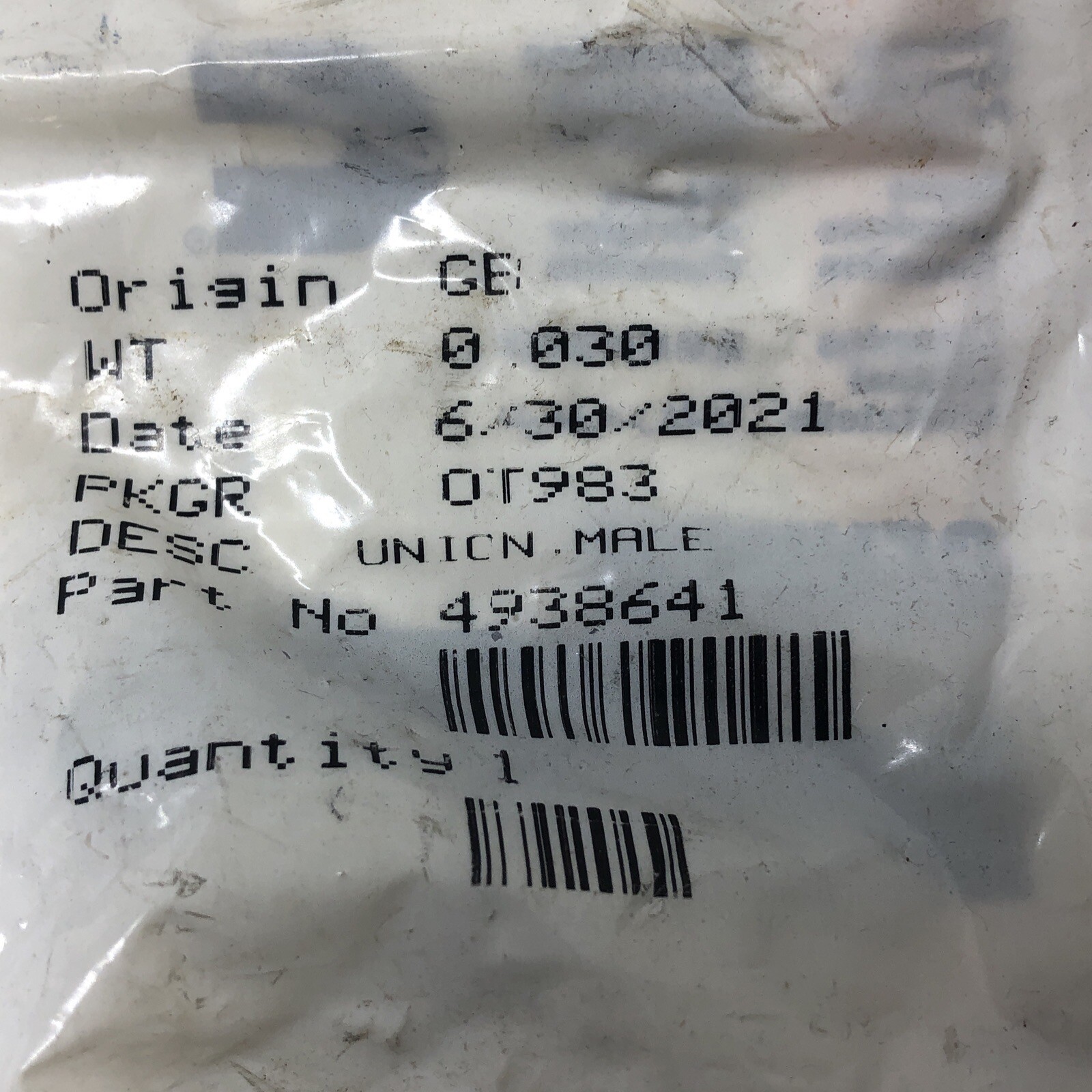 Cummins 4938641 Male Union M 1/8″ NPT to M 1/4″ JIC, Dash 2 NPT to Dash 4 JIC