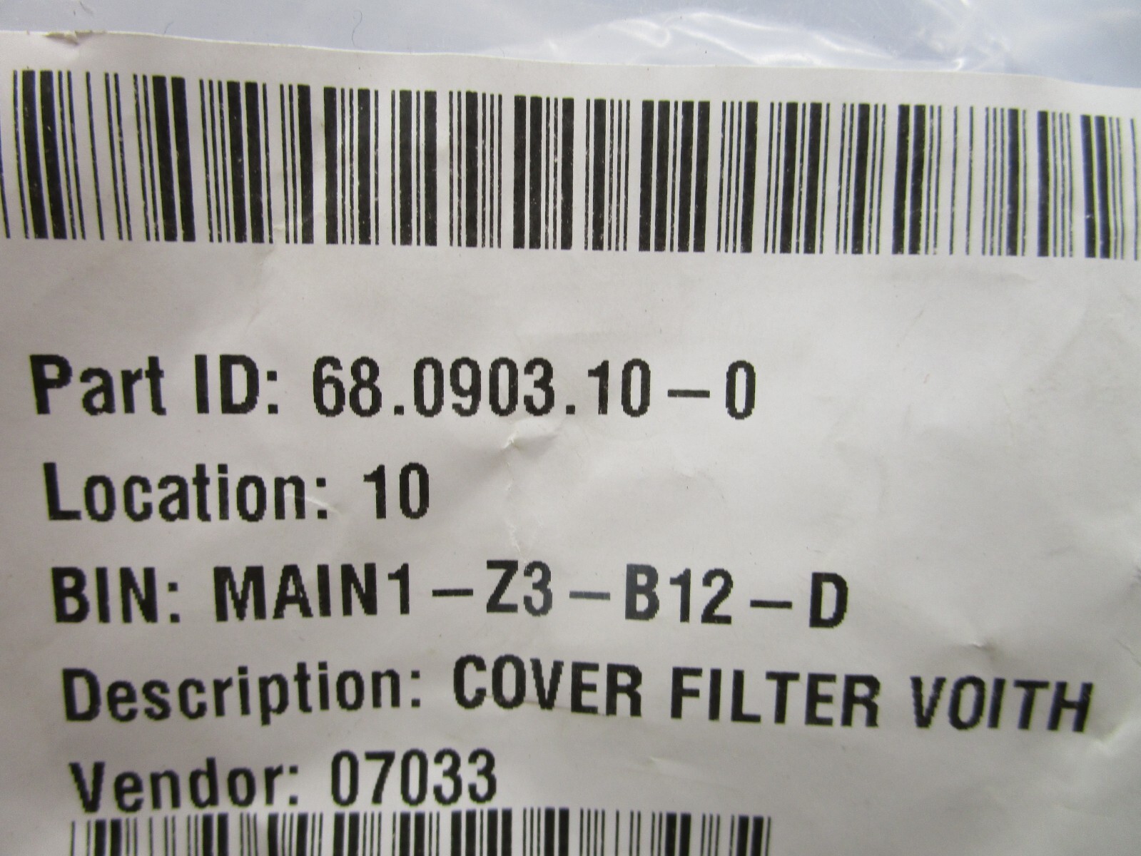 Voith Transmissions 68-0903-10 Filter Cover Mann 29-005-00-209