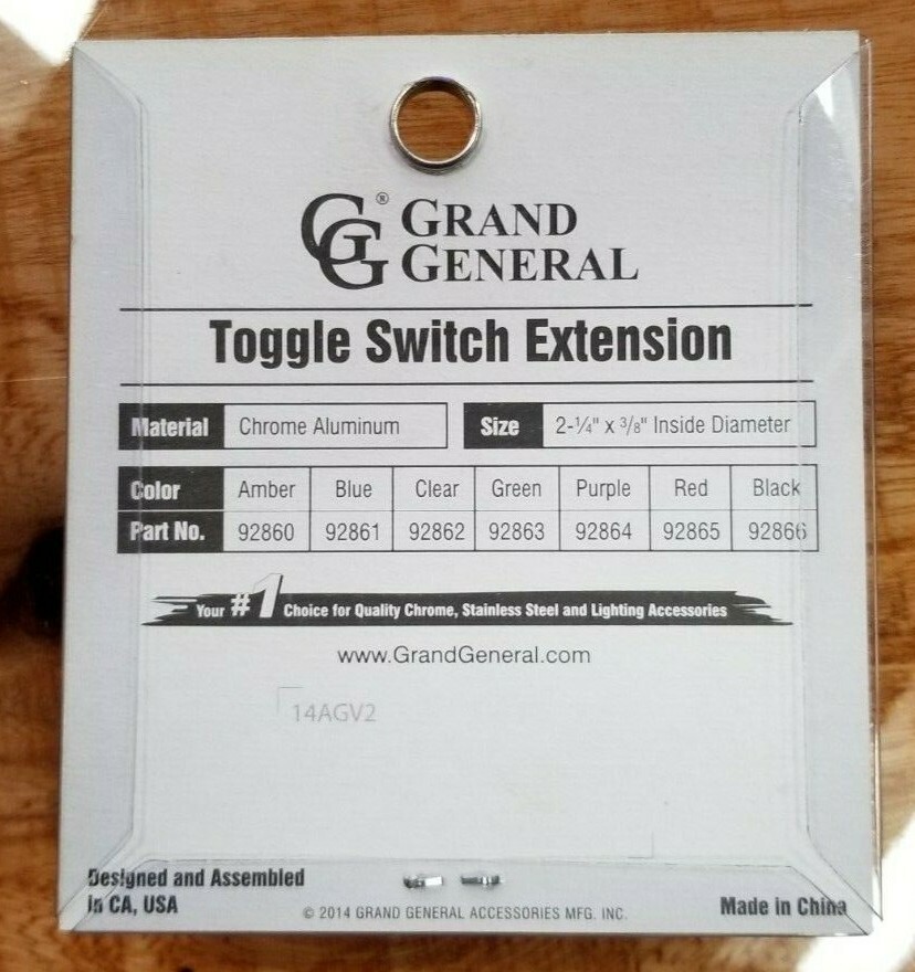 Toggle switch extension 2 1/4″ purple jewel chrome aluminium all Kenworth 92864