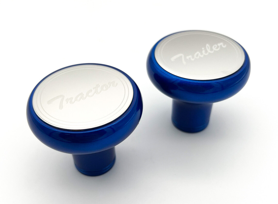 Blue Deluxe Air Valve Knobs – Tractor/Trailer – Peterbilt Kenworth Freightliner