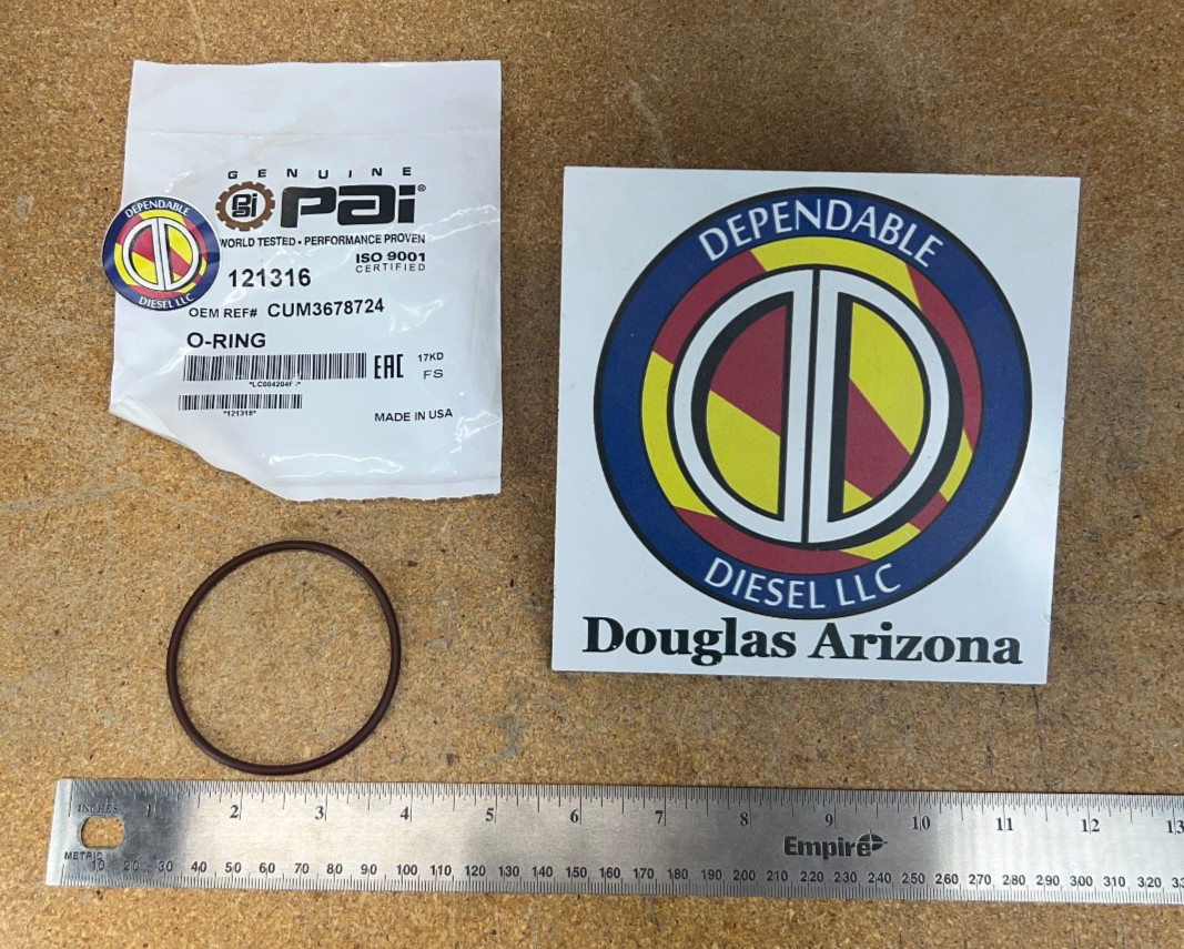 O-ring for a Cummins ISX Water Pump. PAI # 121316 Ref.# 3678724