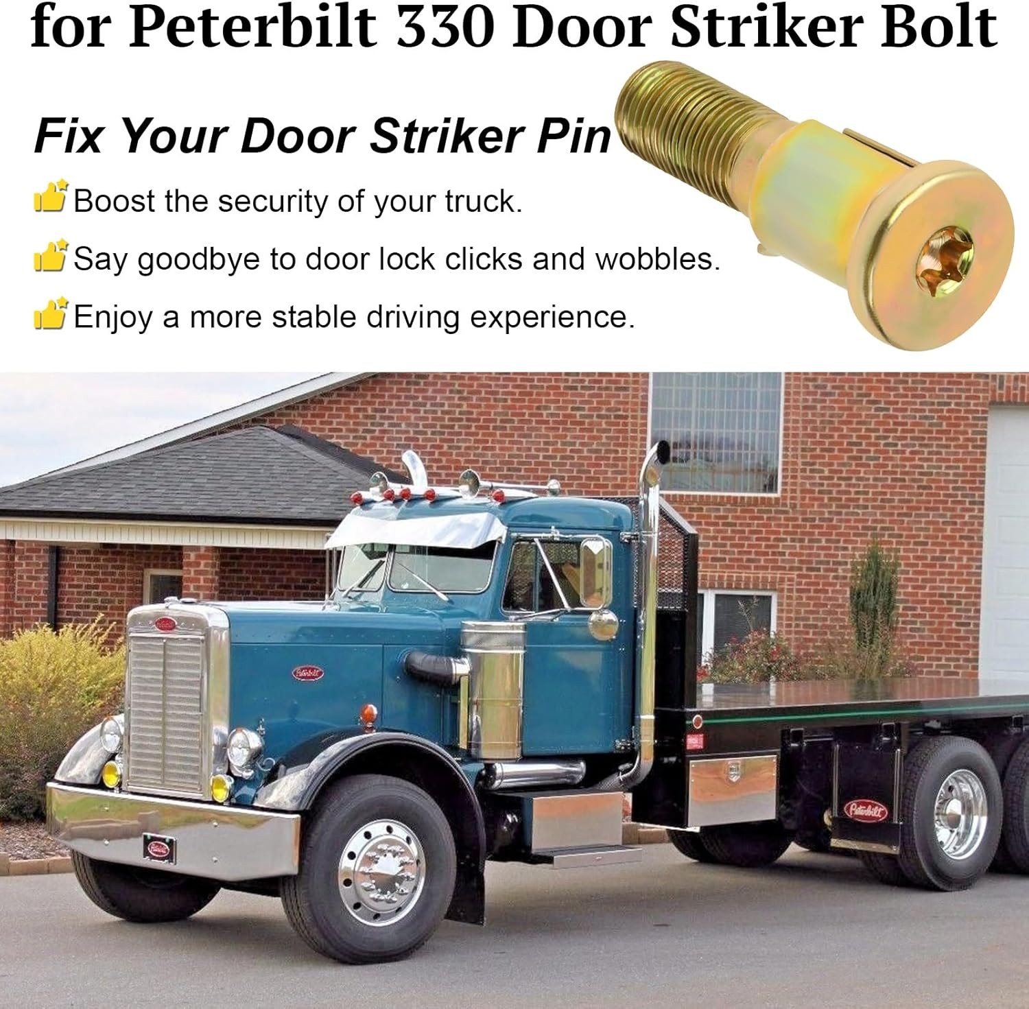 2 Pack For Peterbilt Door Striker Pin Models 330,335, 378, 379 20-12972, HLK2128