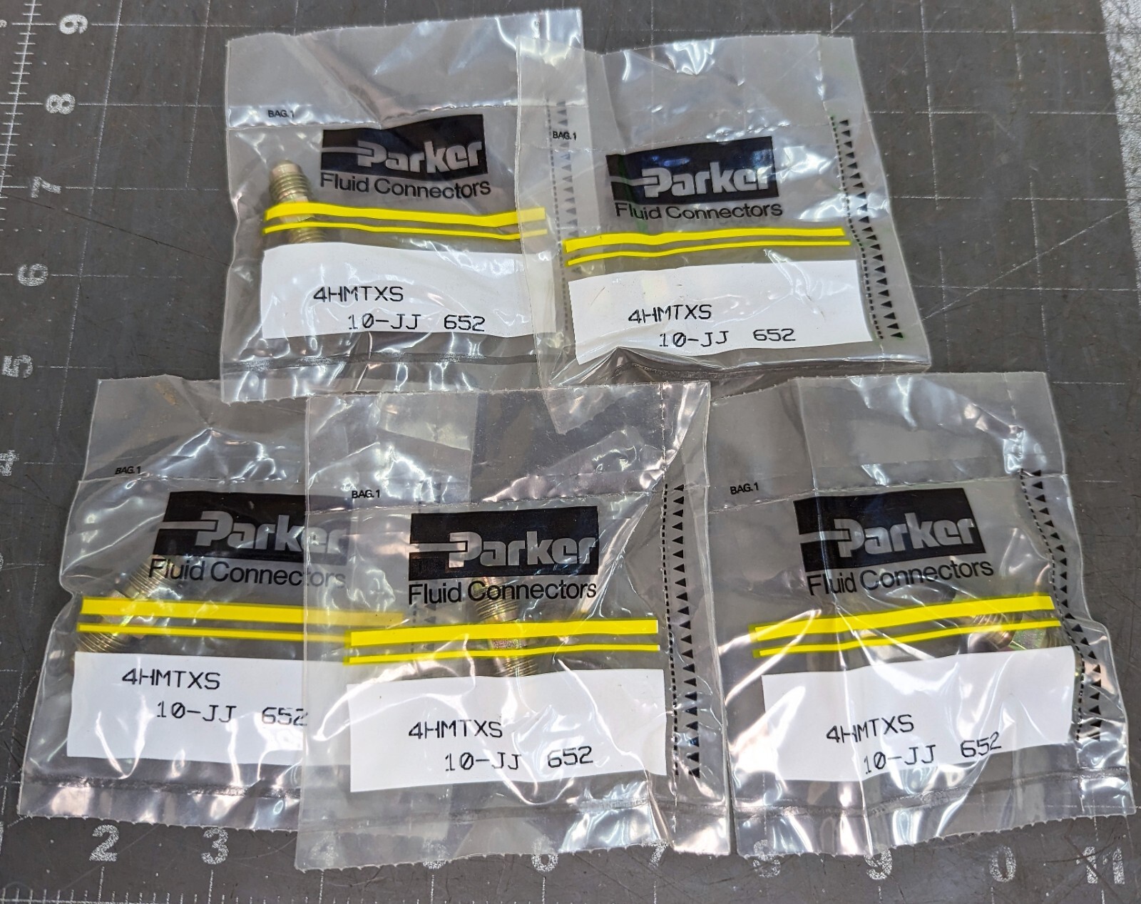 Pack Of (5) Parker 4HMTXS Triple-Lok 37° Unions JIC 7/16-20 X 7/16-20 [Z1]#12