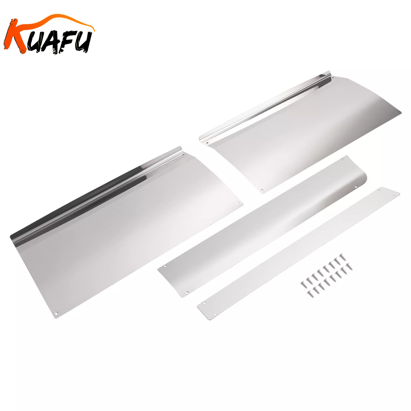 For Kenworth T680 304 Stainless Steel Front Upper& Lower Kick Plate Set Of 2