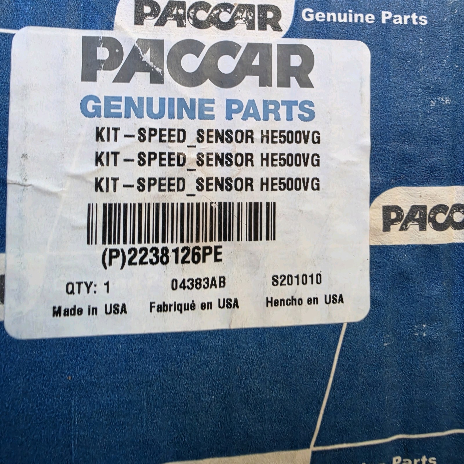 Brand New Genuine OEM 2238126 Paccar MX Turbo Speed Sensor