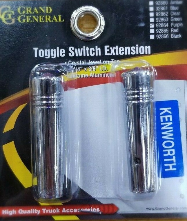 Toggle switch extension 2 1/4″ purple jewel chrome aluminium all Kenworth 92864