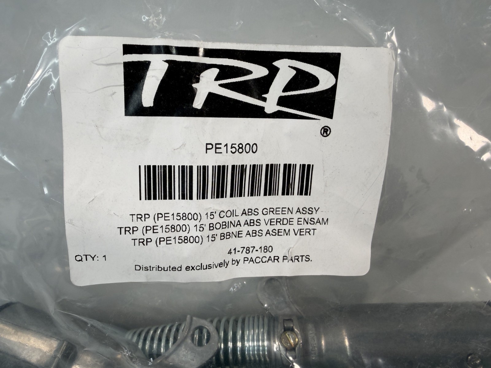 NEW TRP PE15800 15 Ft Coiled Electrical ABS Cable 7-Way Metal Plugs Trailer
