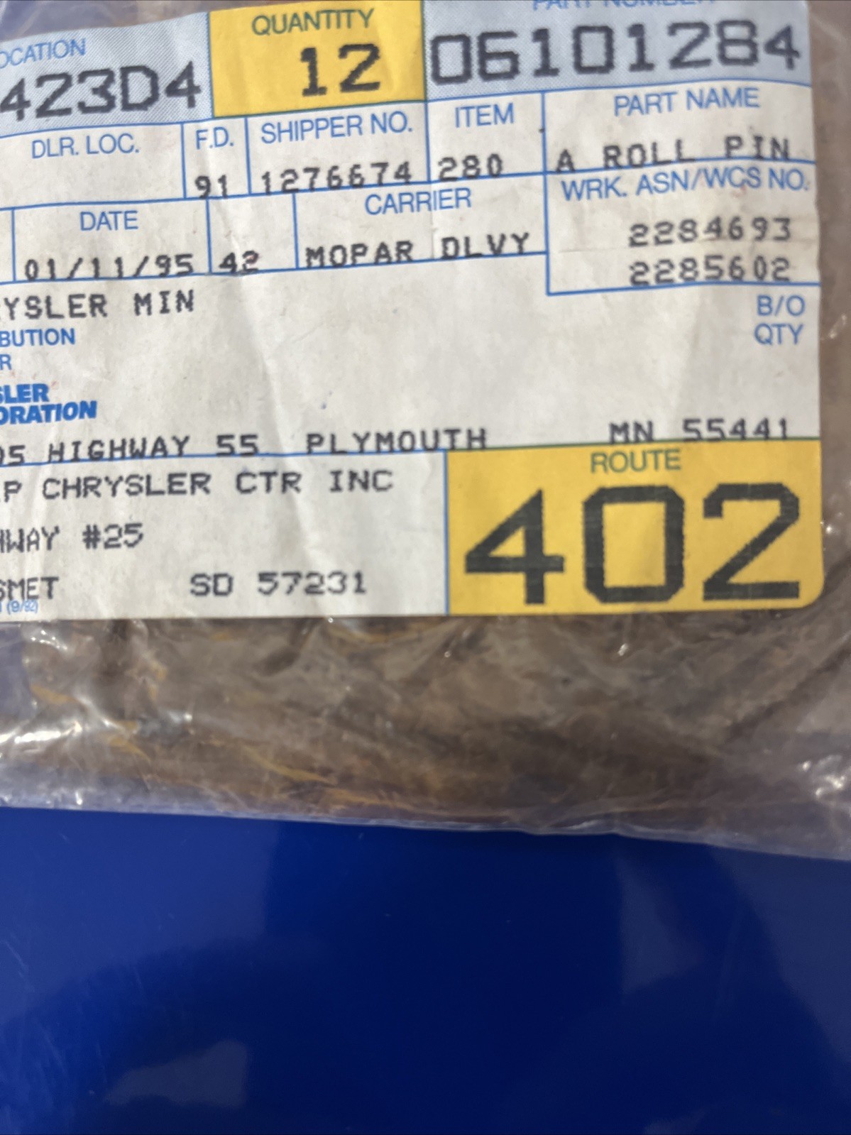 6101284 Mopar Pinion Shaft Roll Pin Package Of 12 Superseded Part 6503827