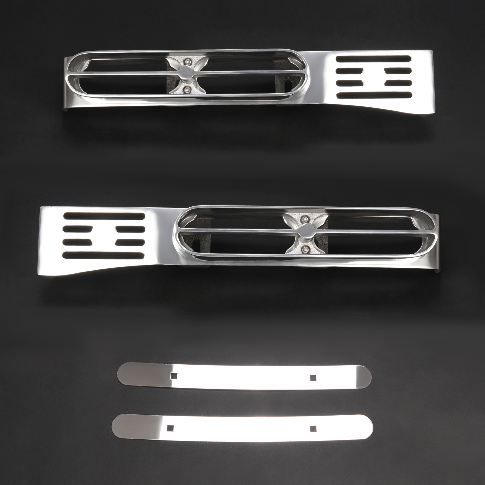Fits Peterbilt 389 388 Double JJ Blinker Bar Silver Front Fender Light Bracket