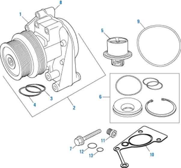 O-ring for a Cummins ISX Water Pump. PAI # 121316 Ref.# 3678724