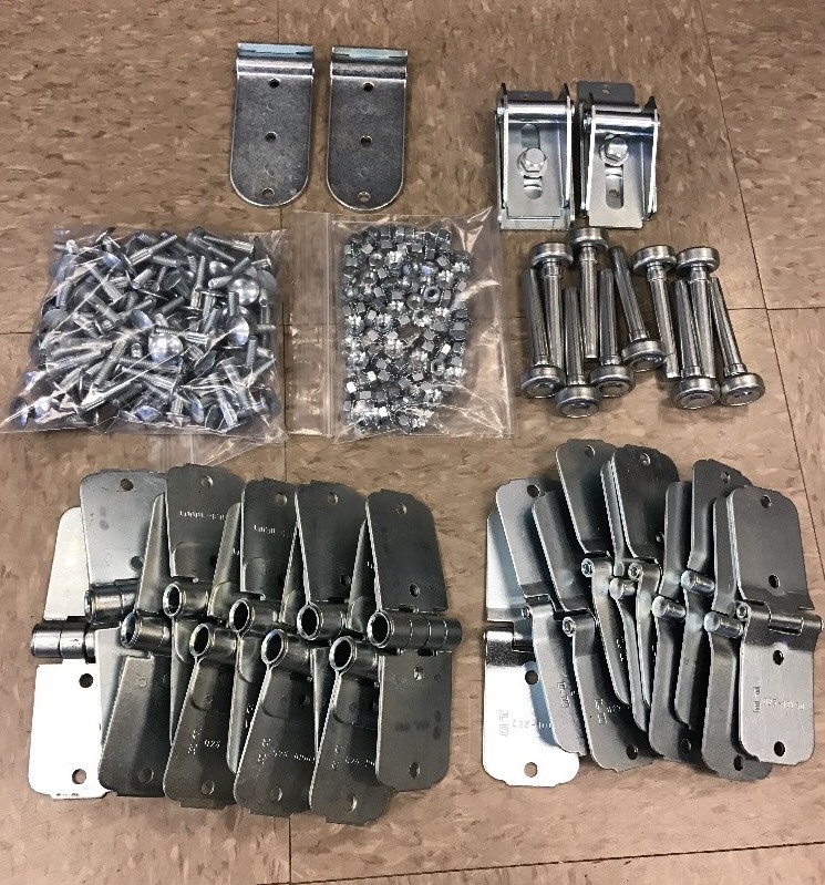 38 Pack Todco Door Repair Kit – All Hinges + 1″ Rollers & Hardware! Overhead NEW