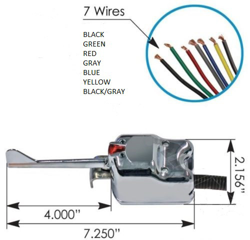Universal 7 Wire CHROME Turn Signal Switch – Signal Stat 901 Equivalent