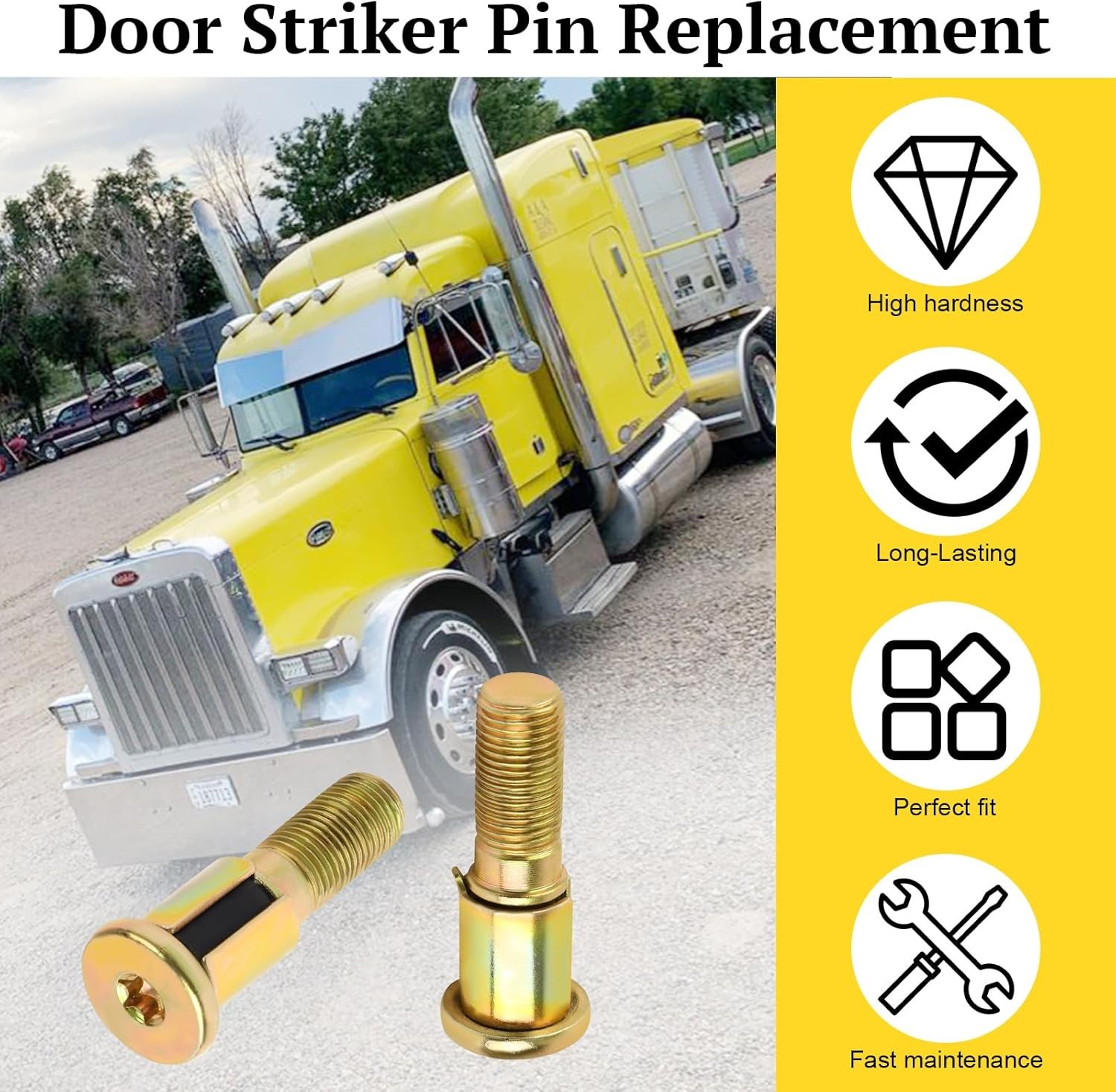 2 Pack For Peterbilt Door Striker Pin Models 330,335, 378, 379 20-12972, HLK2128