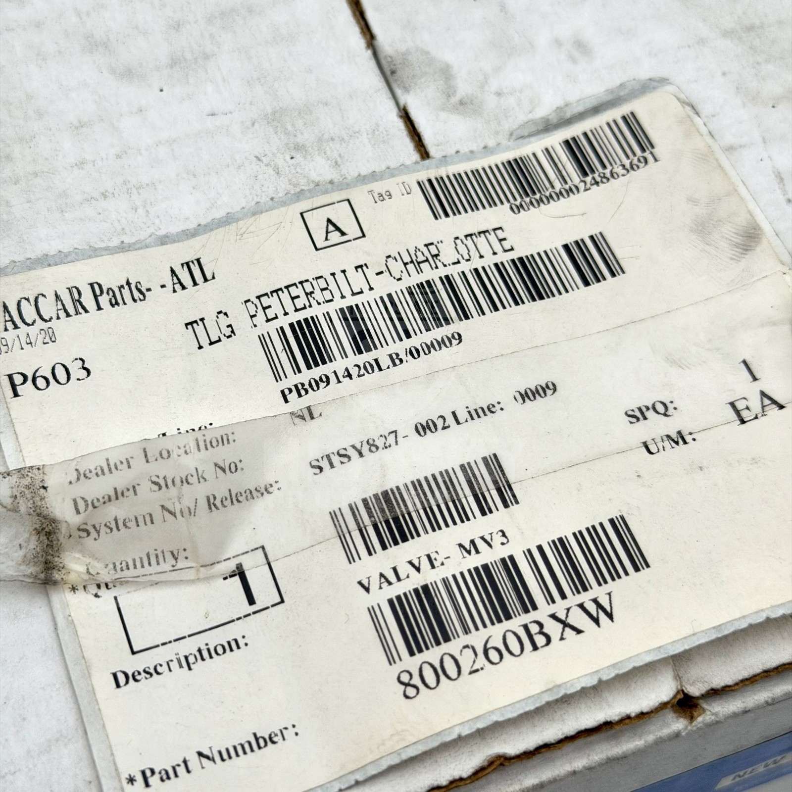 5002694 Genuine Bendix MV-3 Brake Dash Control Valve Commercial Truck OEM