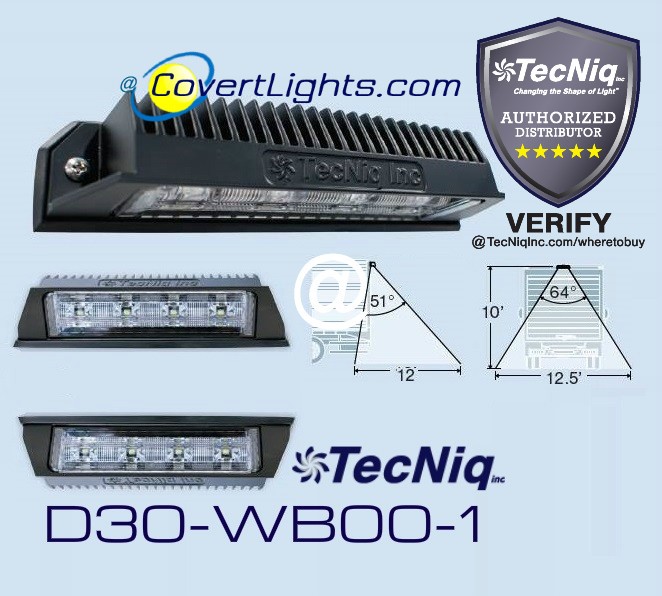 D30 Surface Mount LOAD Truck Trailer RV lights from TecNiq USA 2000 Lumens HO