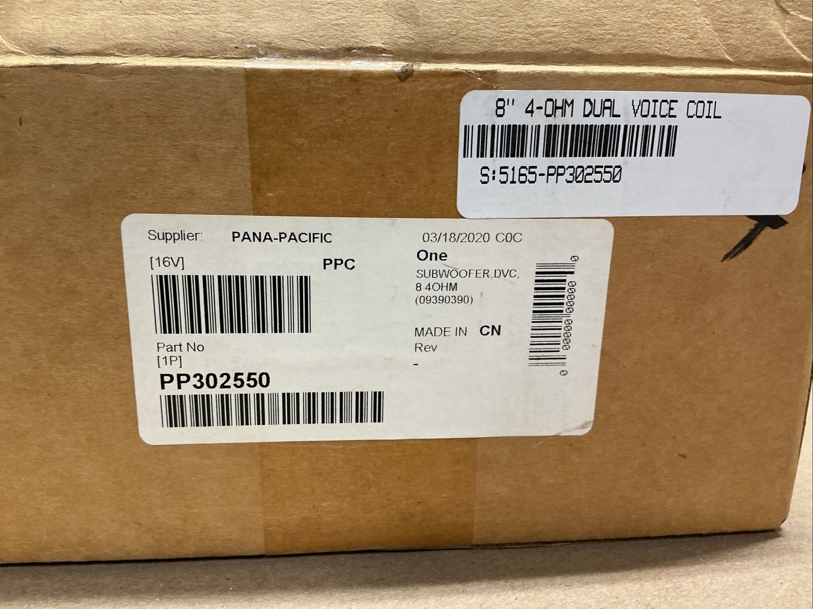 PANA PACIFIC PP302555 SPEAKER-5.25 IN 4 OHM COAXI *D