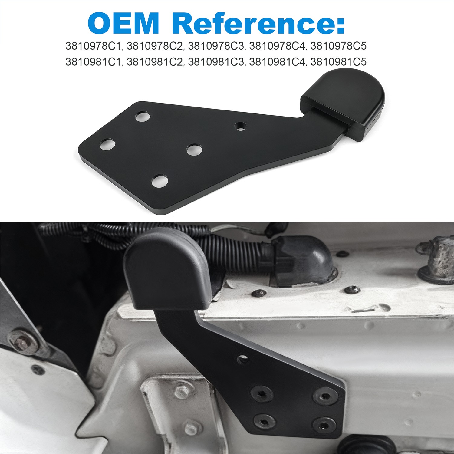 Left Driver Side Hood Guide Poly IHC HLK2733L for International Trucks