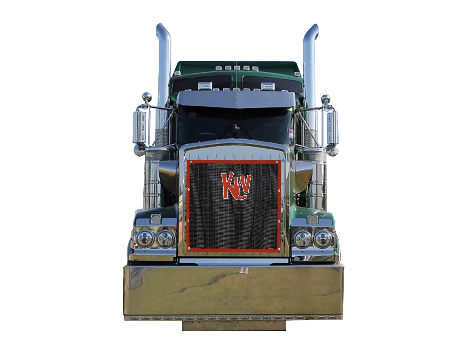 Premium Red KW Mesh Bug Screen Fits Kenworth W900B by GrilleAdz