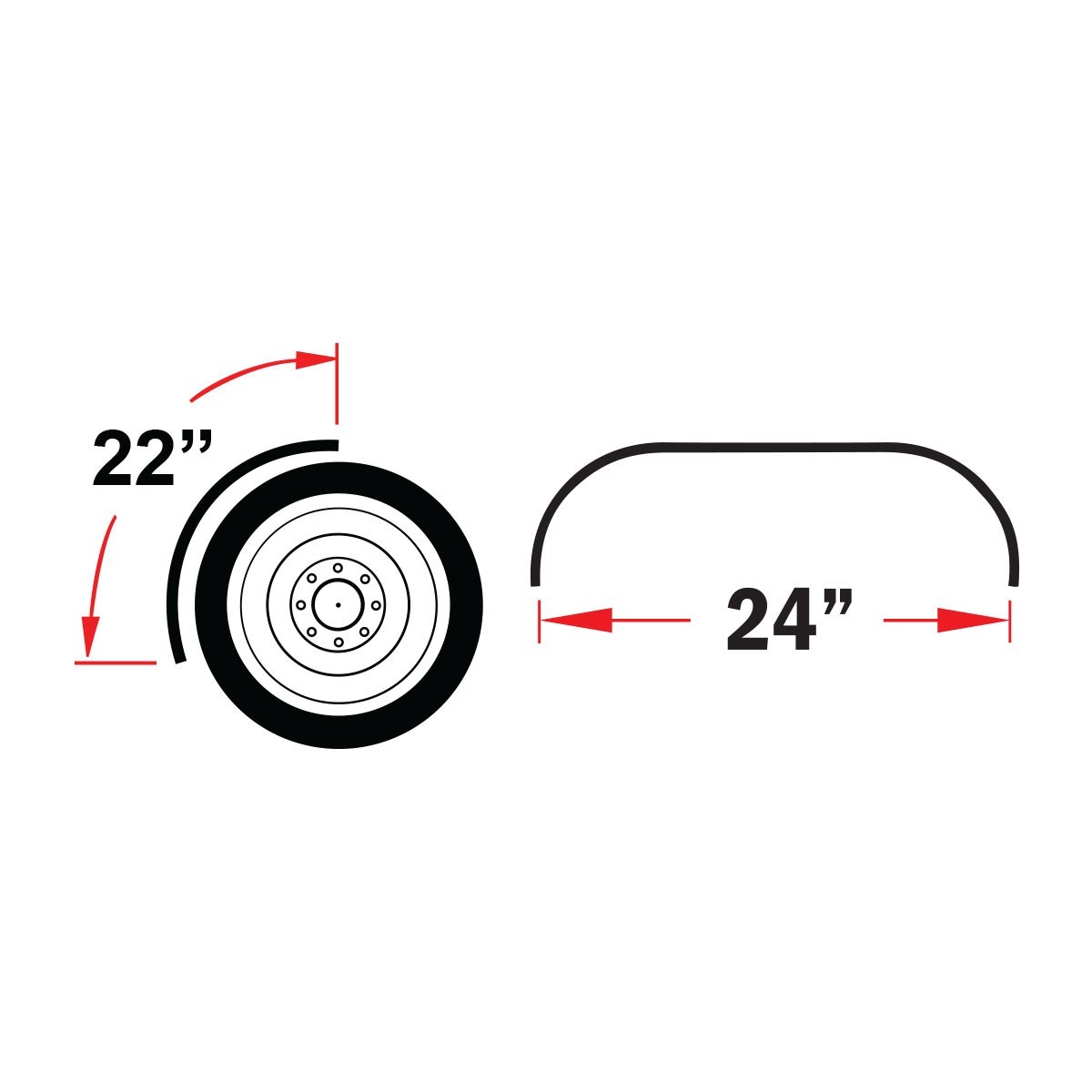 24″ Stainless Steel OEM Replacement Mid Mount & Braced Quarter Fender Kit – Pair