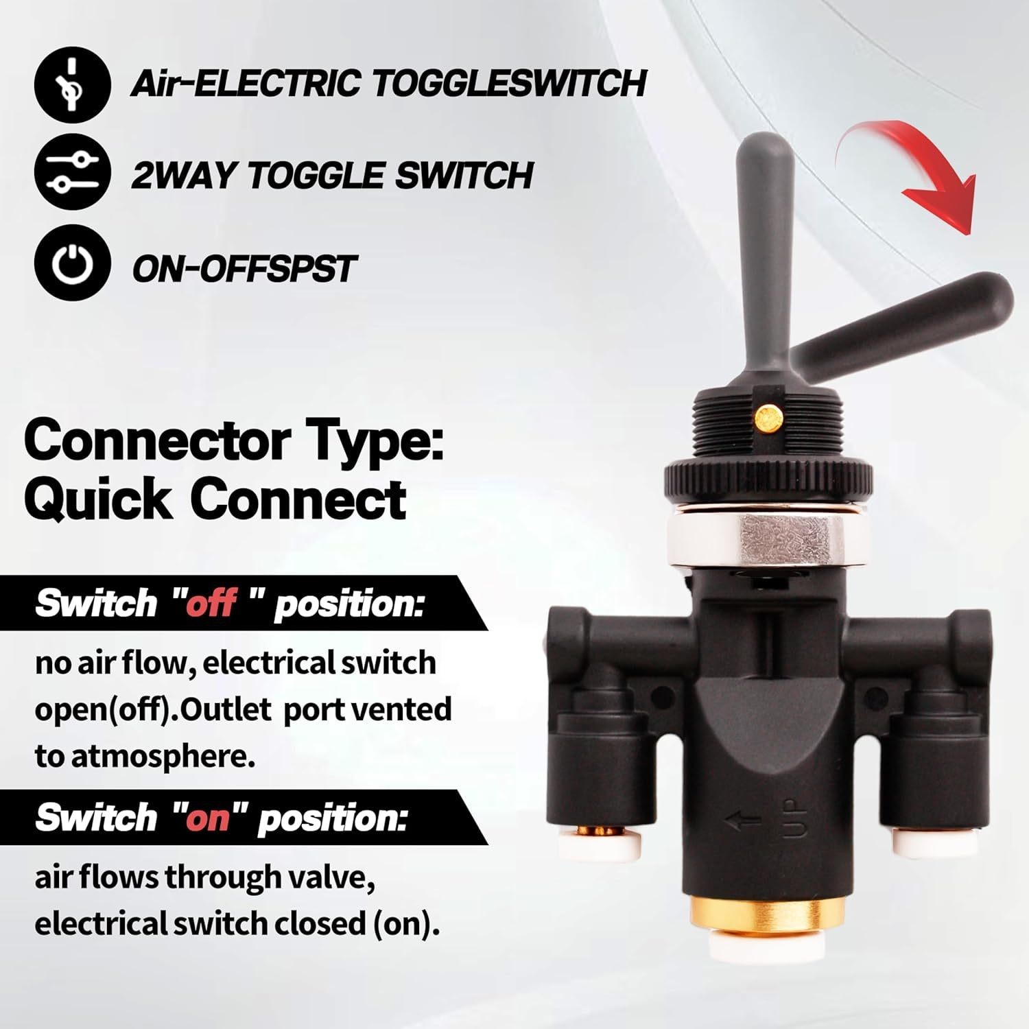 818-0007-000 Air Window Toggle Valve Switch 1/4 Compatible with Peterbilt 379 Ke