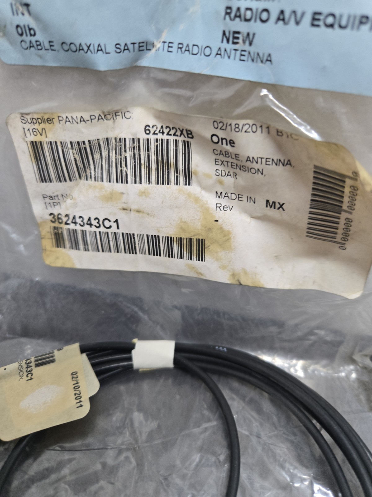 NOS International/Pana-Pacific 3624343C1Coaxial Cable, Satellite Radio Antenna