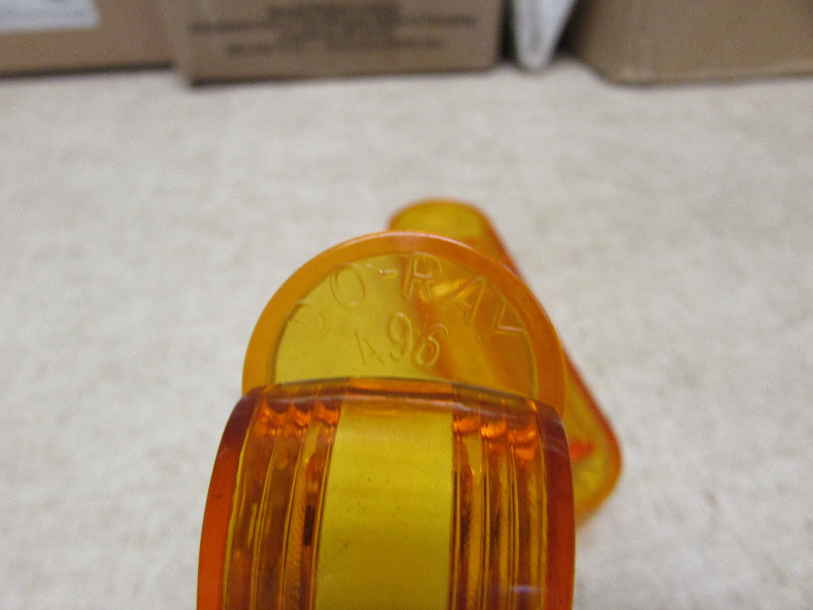 (2) Truck Lite Amber 99050Y Marker Light Lens Oval Snap Fit Mount Red 496 Lens