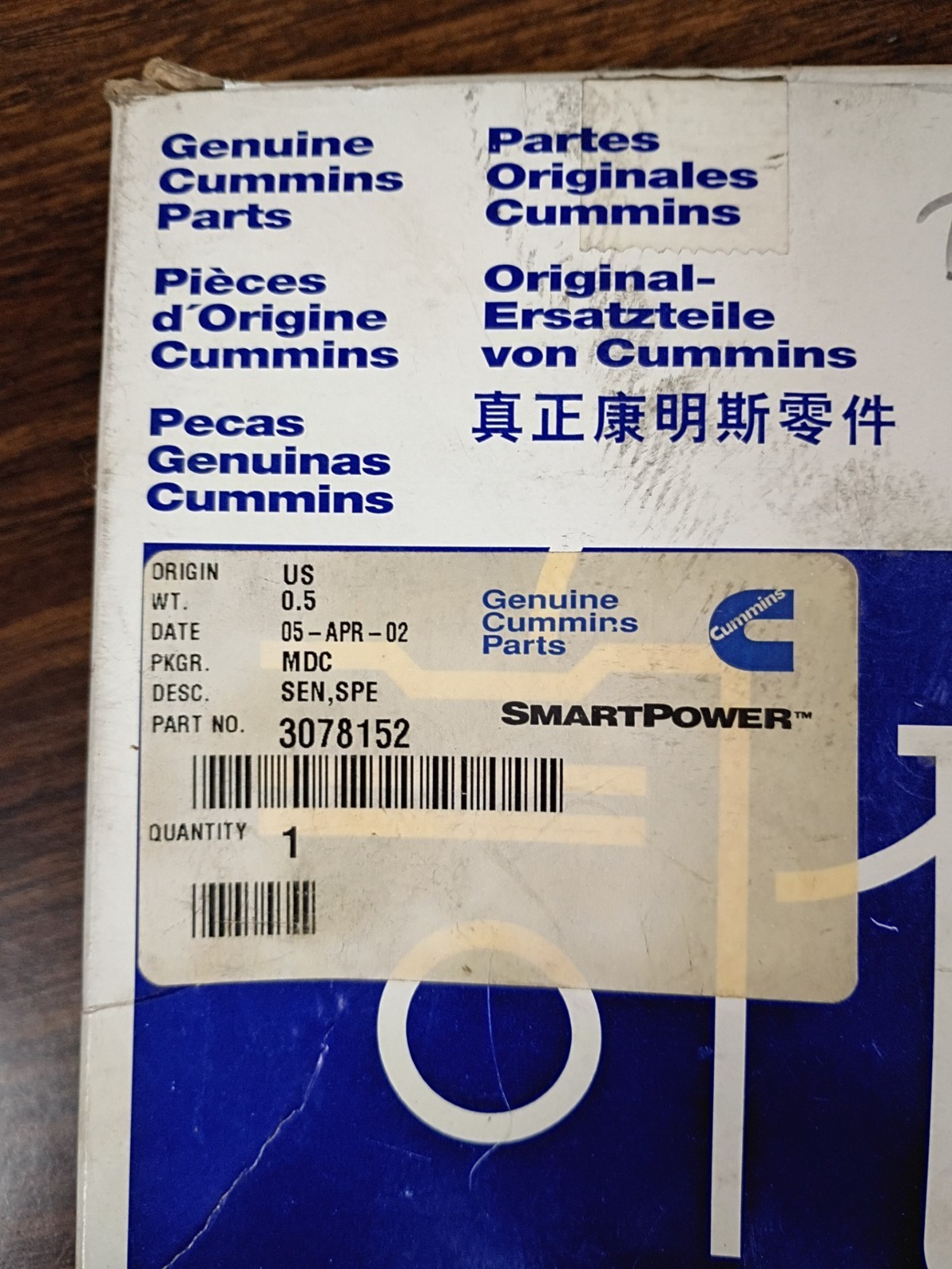 Genuine OEM Cummins Magnetic Speed Sensor, Part# 3078152