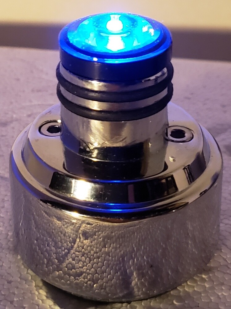 Chrome Daytona Spike Gearshift Speed Knob – Eaton 9/10 Shift Knob w/ BLUE LED
