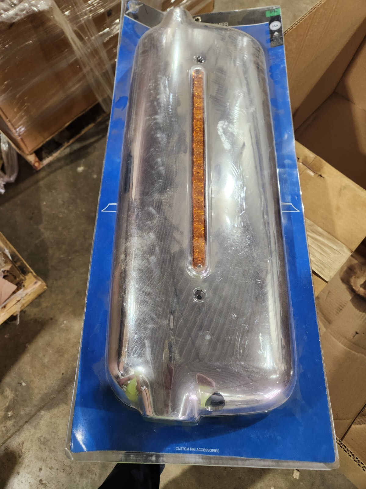 United Pacific 42324 Mirror Cover w/14 LED 12” Amber LED Passenger 2005-