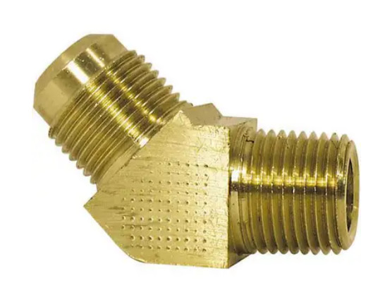 Qty 4**90435 Imperial 45° Flare Male Elbow, Brass, 1/4″ x 1/4″ (54X4X4)
