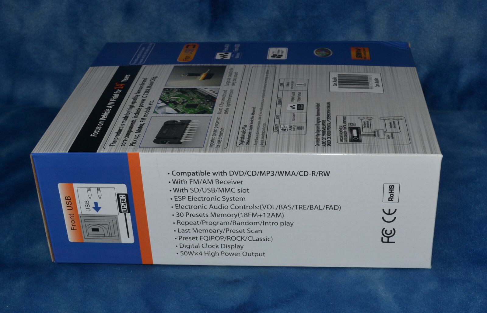 CUSTOM RADIO CORP RADIO 1DIN BUS MEDIA PLAYER REMOTE USB SD DVD 50WX4