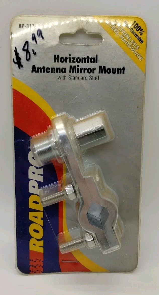 RoadPro Antenna Mirror Mount RP-317 Horizontal Double Groove Mount w/ SO239 Stud