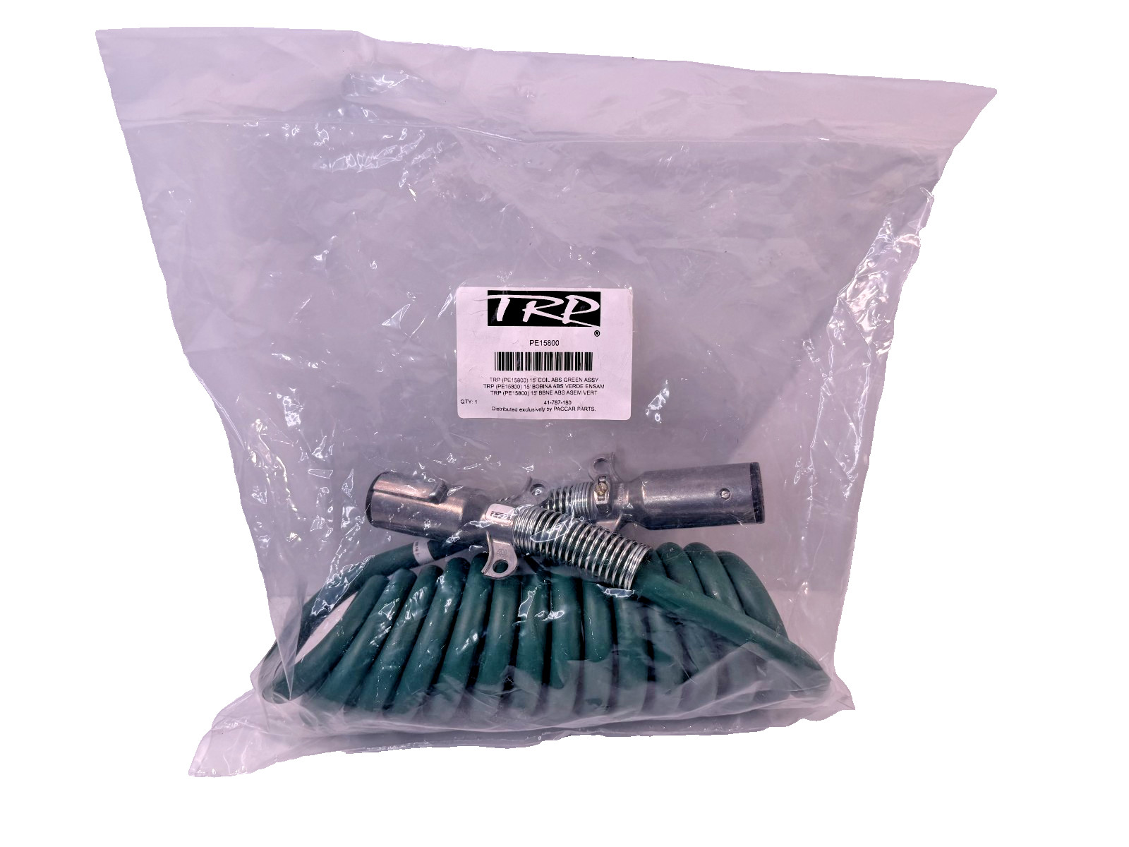 NEW TRP PE15800 15 Ft Coiled Electrical ABS Cable 7-Way Metal Plugs Trailer