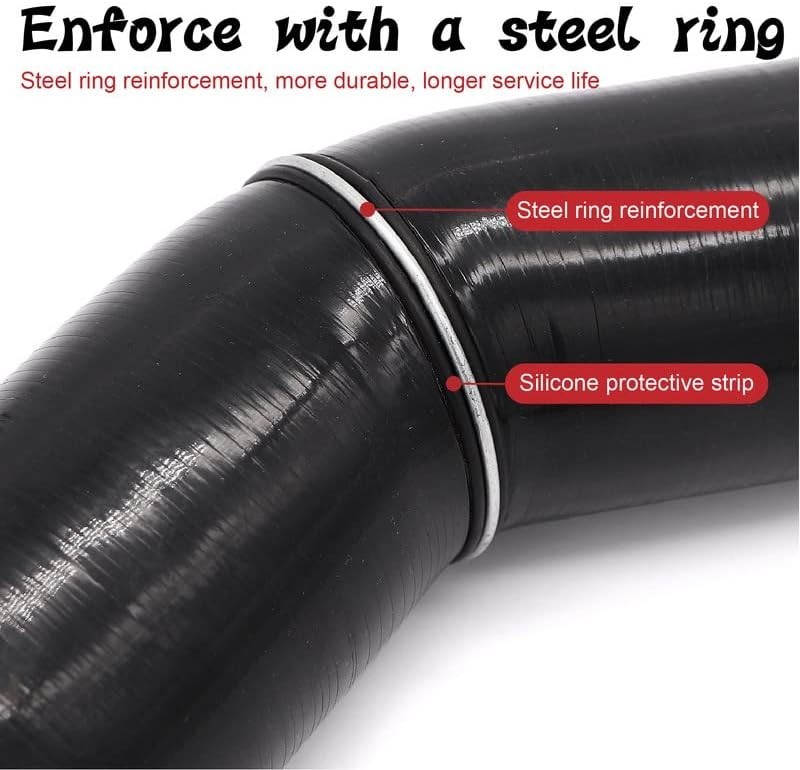 Temperature-Resistant 4-Ply 45° Silicone Elbow Hose with Clamps, 102mm Length