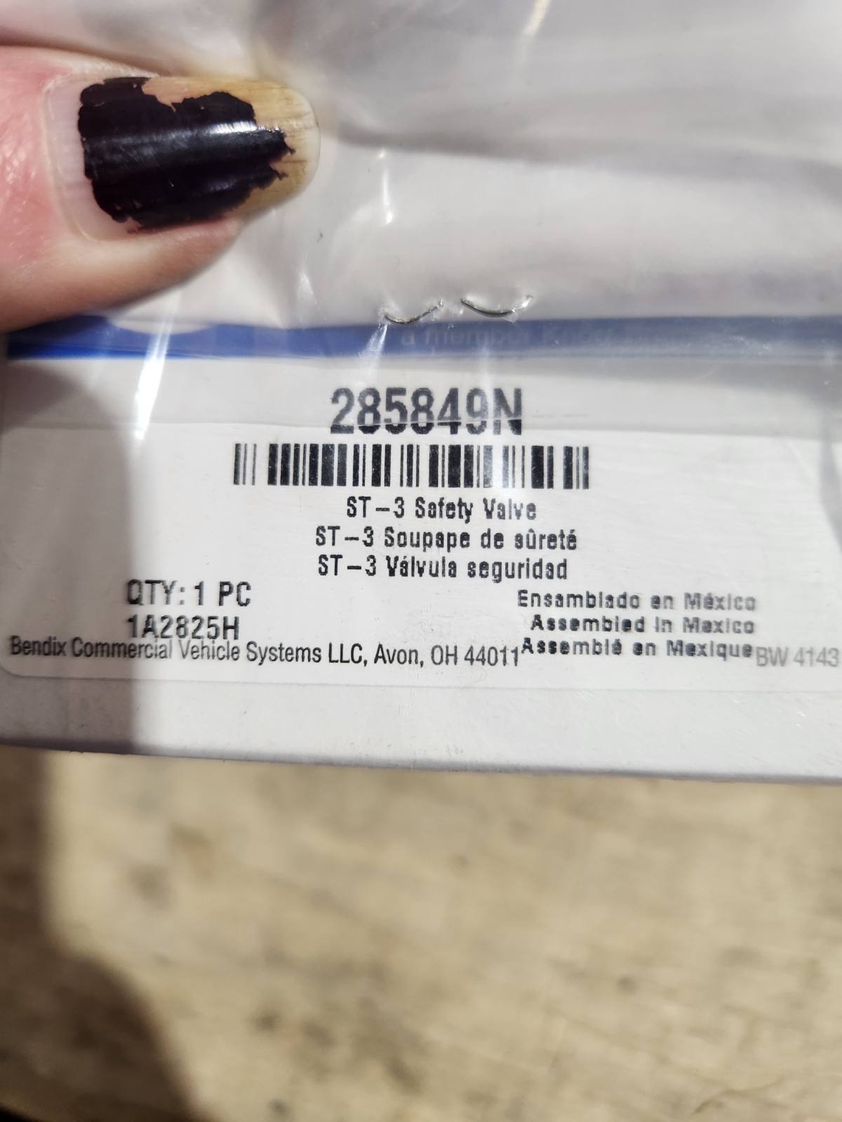 OEM Bendix 285849N Safety Valve 1/4-18 NPT in