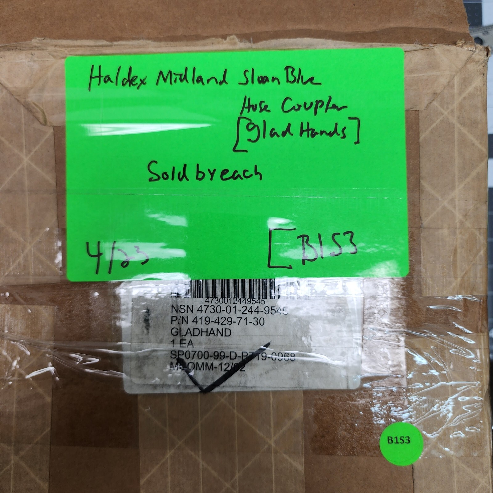 Haldex Midland Sloan Blue Angle Mount Hose Coupler (Gladhands)[B1S3]