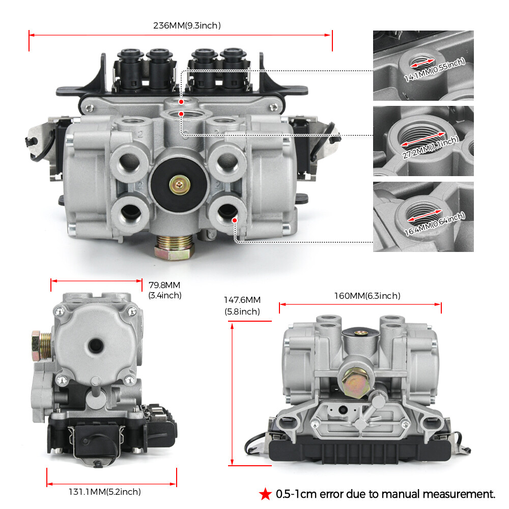 ABS ECU/Valve Assy TCS 2 Trailer 4S/2M Metric Thread For Meritor S4005001037