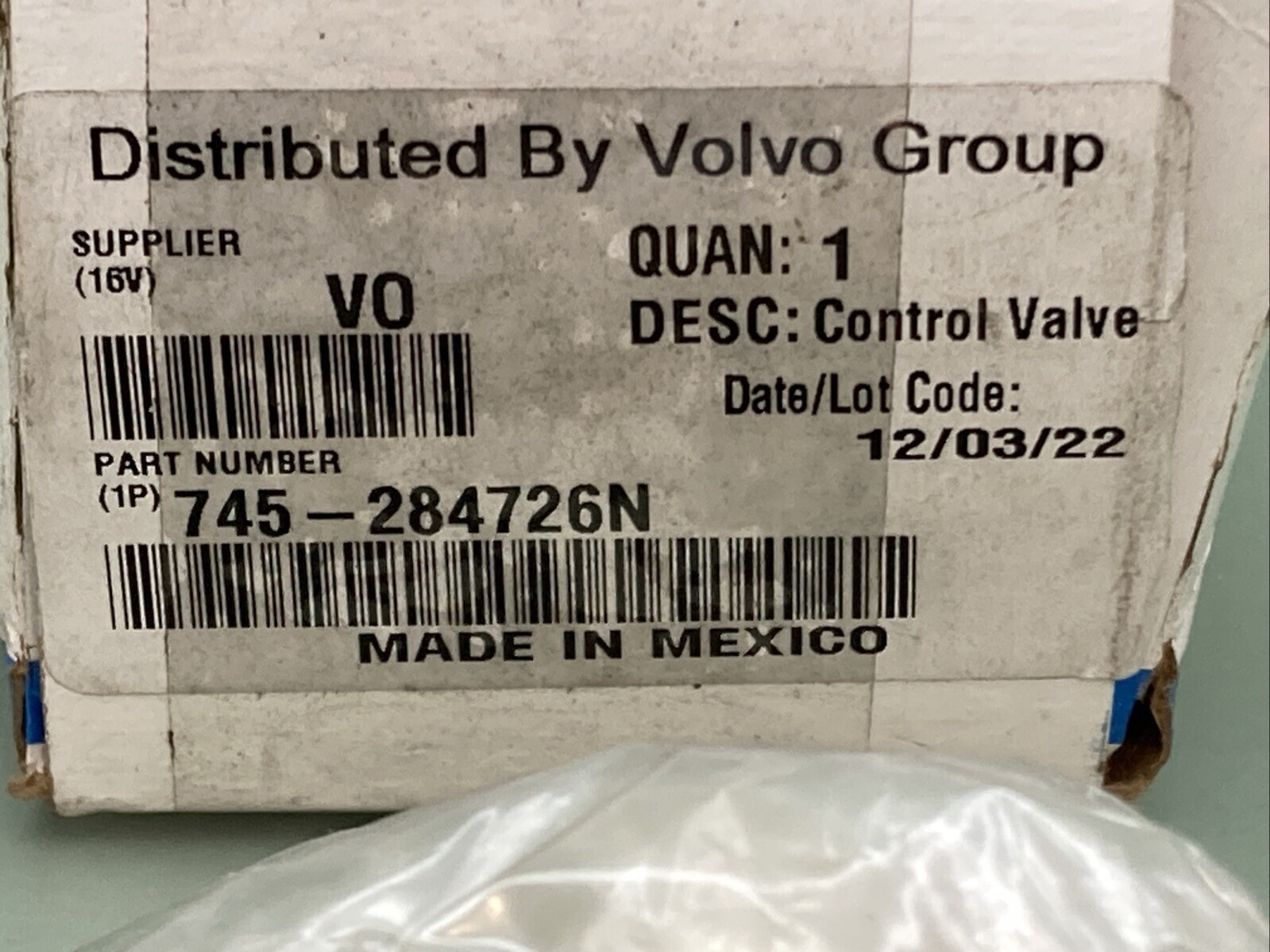 NEW BENDIX 745-284726N PP-1 Series 1/8 “-27 NPT Push to Connect Type Dash Valve