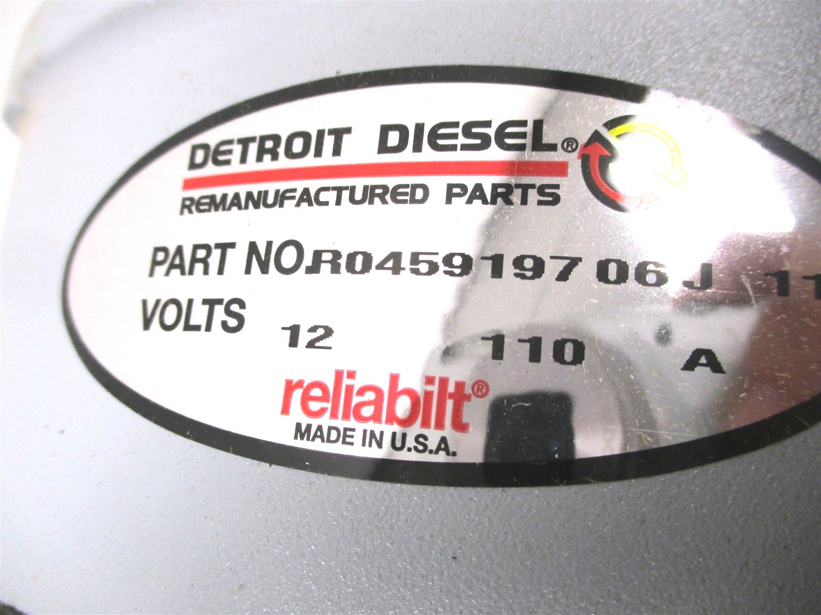 R0459197 REMAN RELIABILT DETROIT DIESEL 34SI ALTERNATOR 12V 110A