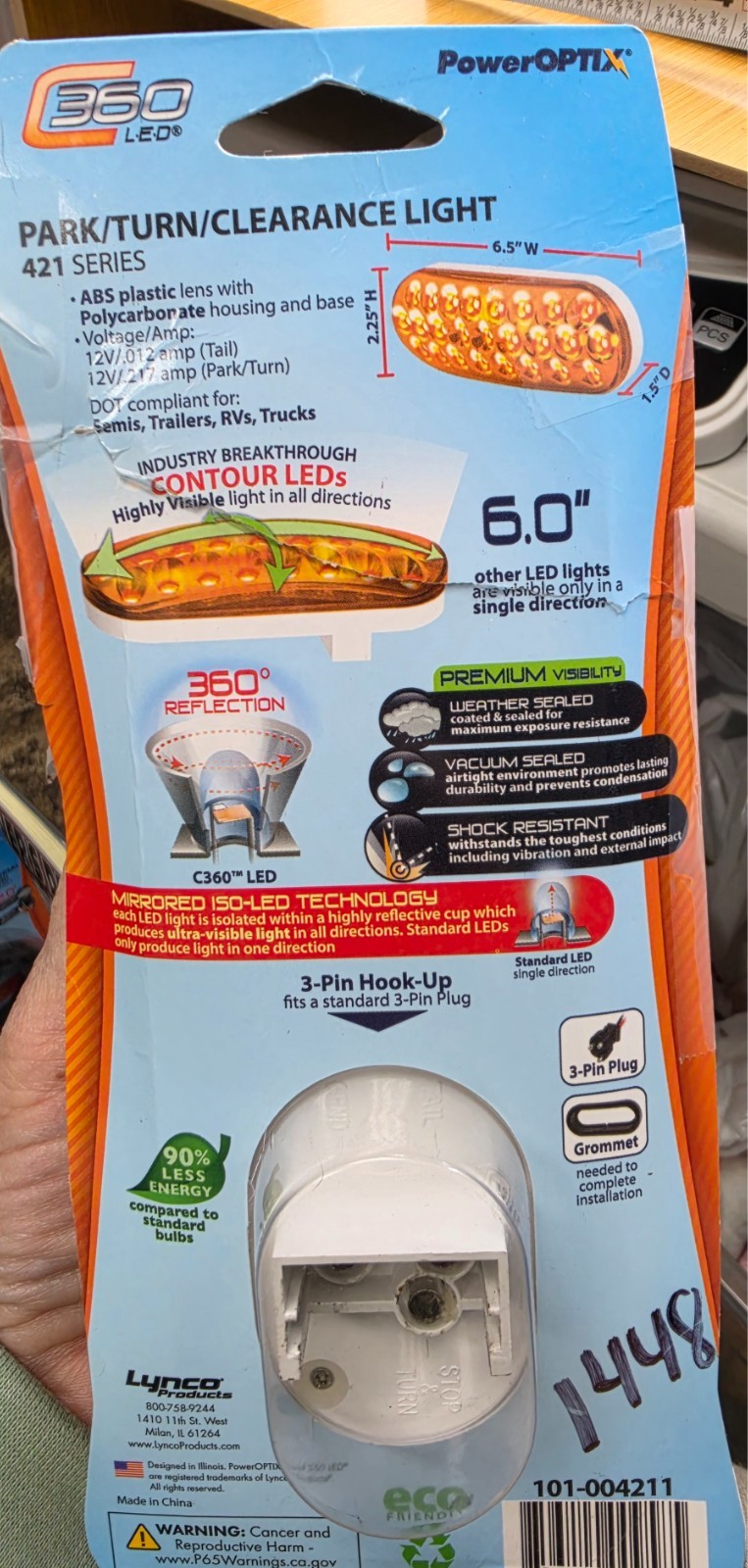 PowerOptix C360 LED 6in Oval S/T/T LED Light