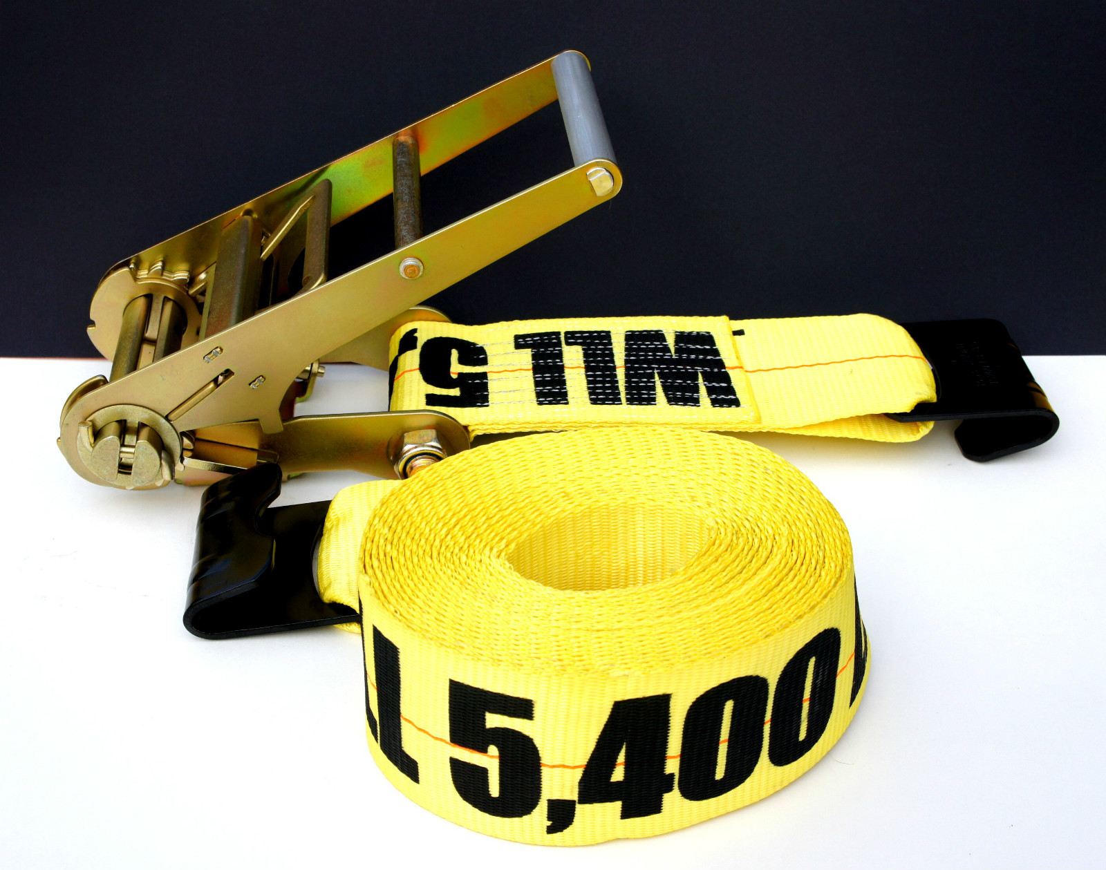 4 Pack 4″ x 30′ Ratchet Straps w Flat Hook Flatbed Truck Trailer Cargo Tie Down