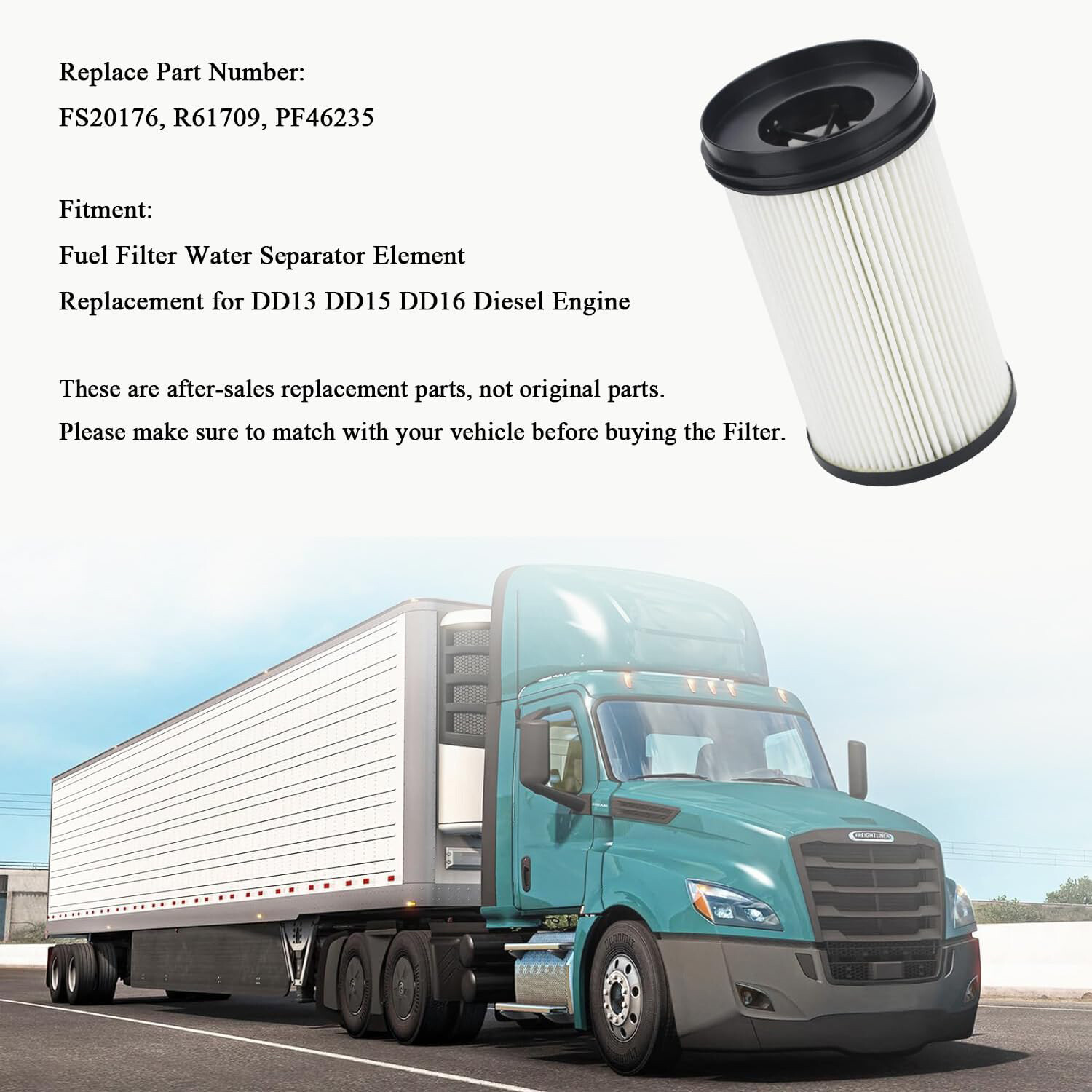 Replace Baldwin Filters PF46235 DDER61709 R61709 Detroit Diesel Water Seperator