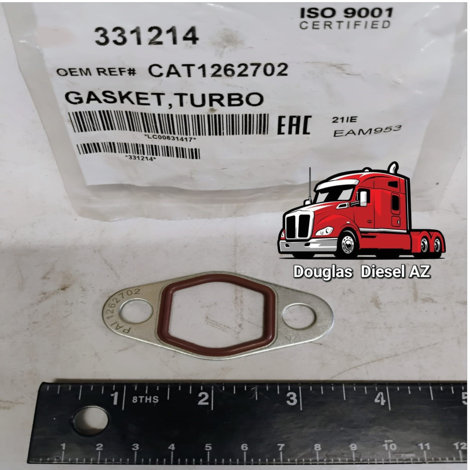 OIL DRAIN TURBO GASKET for CAT 3406E & C15. PAI# 331214 Ref# CATERPILLAR 1262702
