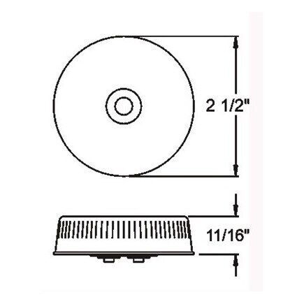 Optronics MC57RB 2.5″ Red Recess Mount Marker/Clearance Light or PETERSON