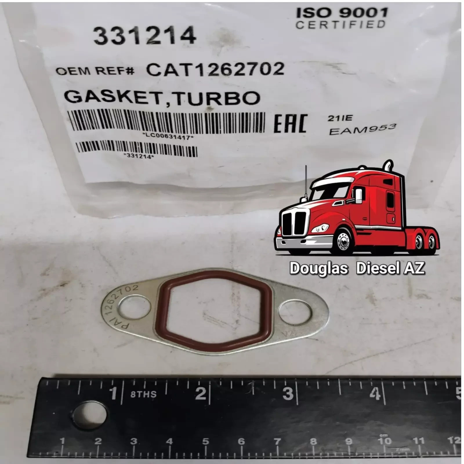 TURBO OIL DRAIN & SUPPLY GASKETS for C15. PAI Brand. Ref. # CAT. 1262702 1986068