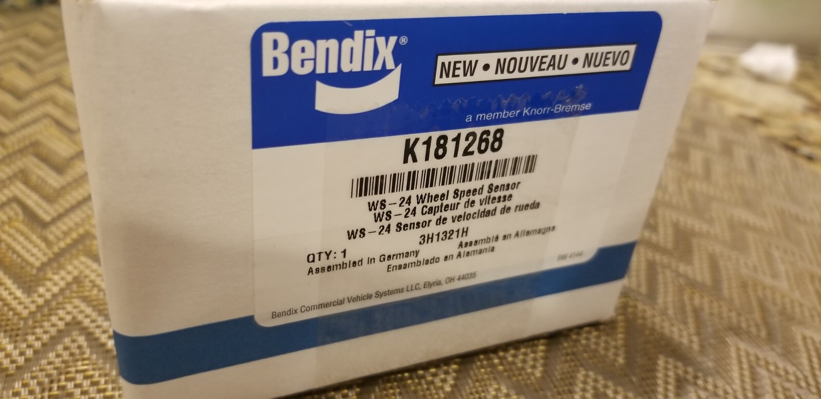 BENDIX NEW WS-24 Wheel Speed Sensor. K181268