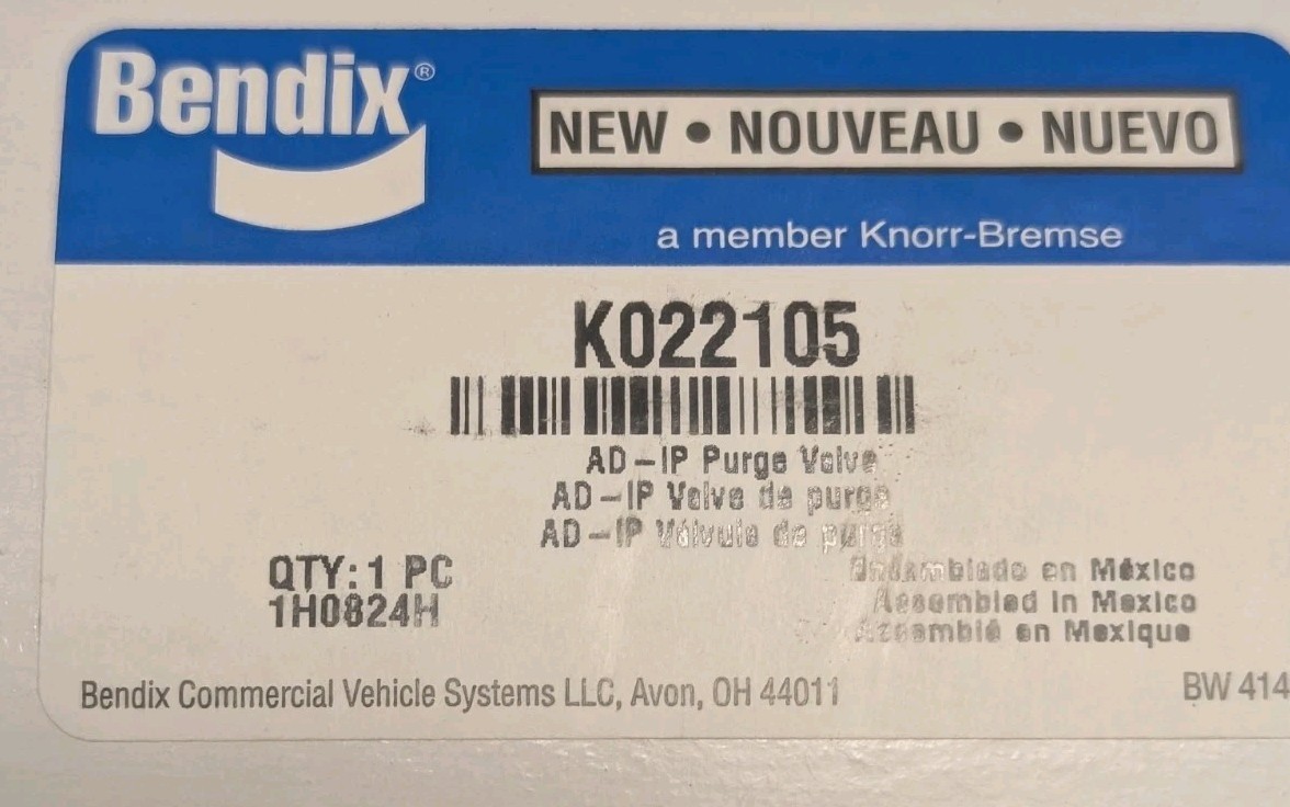 ~NEW GENUINE BENDIX AD-IP & AD-IS REPLACEMENT PURGE VALVE ASSEMBLY KIT ~ K022105