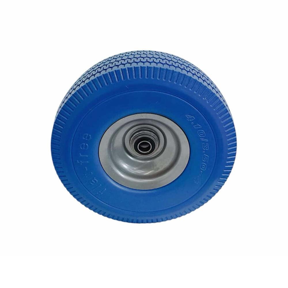 Blue 10″ Heavy Duty Solid Rubber Flat Free Tubeless Hand Truck Utility Tire