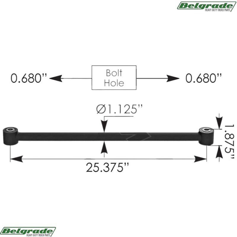TMR4665 Torque Rod Cab 25.375in Freightliner 1858865000 18-58865-000
