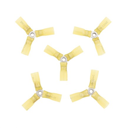 United Pacific 98198 3 Way Terminal 5 Pieces, Yellow, 12 10 Awg, Cs Heat Shrink